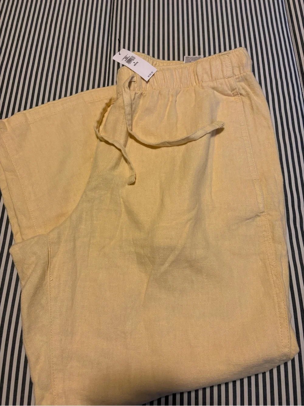 Banana Republic Pale Yellow Wide-Leg Linen Blend Pants Size PS NWT